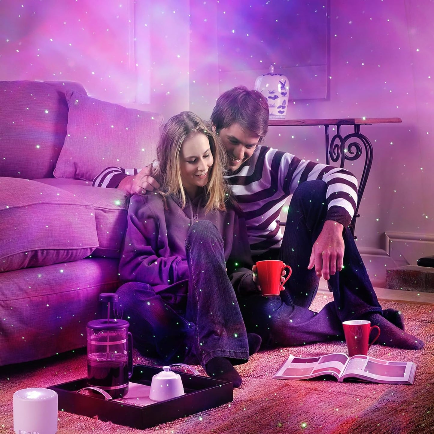 LED Star & Galaxy Projector, Remote Control, Adjustable Speed & Brightness, Aurora Night Light for Adult Party & Home Decoration