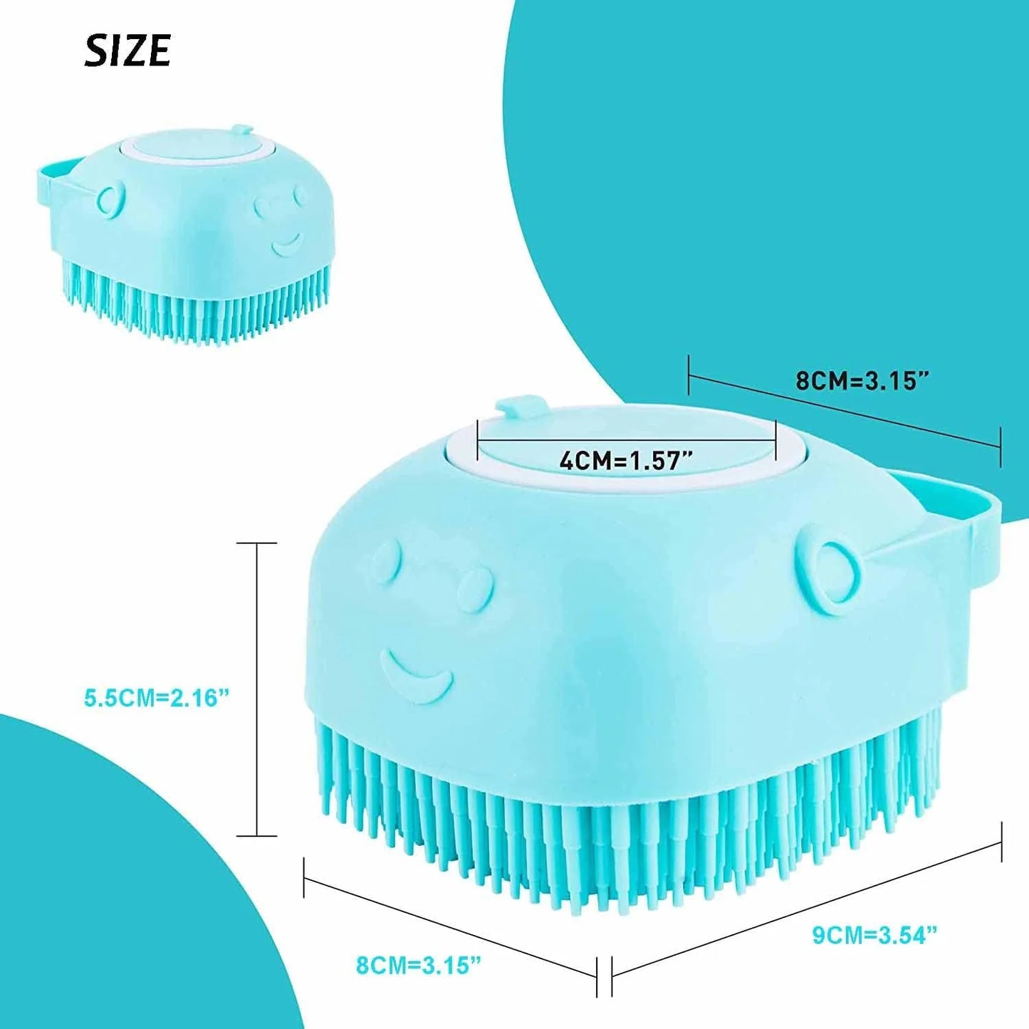 Dog Cat Bath Brush Soft Silicone Dog Rubber Bathing Brush Pet Grooming Shampoo Dispenser Brushes Puppy Cats Shower Hair Fur Grooming Cleaning Scrubber for Short Haired Dogs Cats Shower - Green