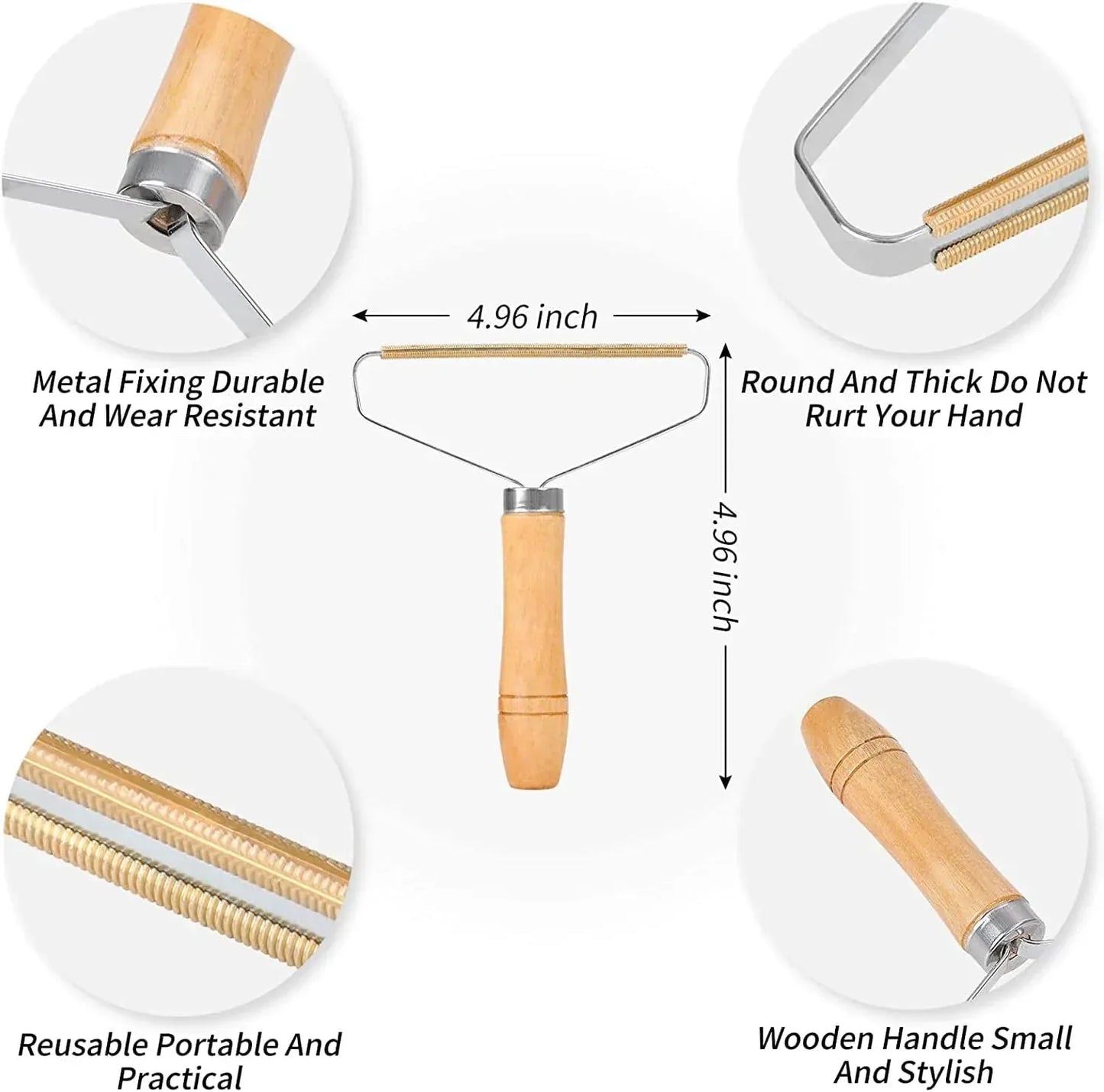 Portable Lint Remover, Reusable Double-Sided Carpet and Clothes Fuzz Shaver, Pet Hair and Dust Remover, 1 Pack