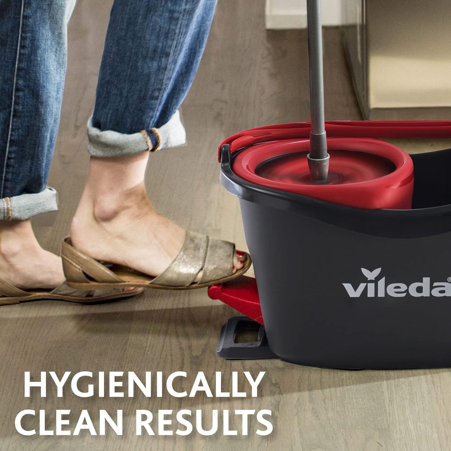 Vileda Turbo 3 in 1 with Microfibre Pad, Spin Mop For Cleaning Floors, Set Of 1x Mop And 1x Bucket