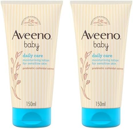 "Aveeno Baby Daily Care Moisturising Lotion, 250ml – Fast-Absorbing Face and Body Lotion with Prebiotic Colloidal Oatmeal for Sensitive Skin"
