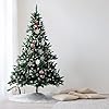 GIGALUMI 4ft Fold-Out Artificial Christmas Tree with Snow and Real Pine Cones, Retractable Indoor Pine Xmas Decoration