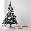 GIGALUMI 4ft Fold-Out Artificial Christmas Tree with Snow and Real Pine Cones, Retractable Indoor Pine Xmas Decoration