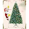 Pre-Lit 6ft Artificial Christmas Tree, Slim PVC Xmas Tree with 1400 Branch Tips, 350 Multicolour LED Lights and 9 Lighting Modes for Holiday Decoration