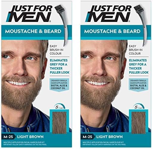 Just for men Moustache & Beard Medium Brown Dye, Eliminates Grey for a Thicker & Fuller Look � M35