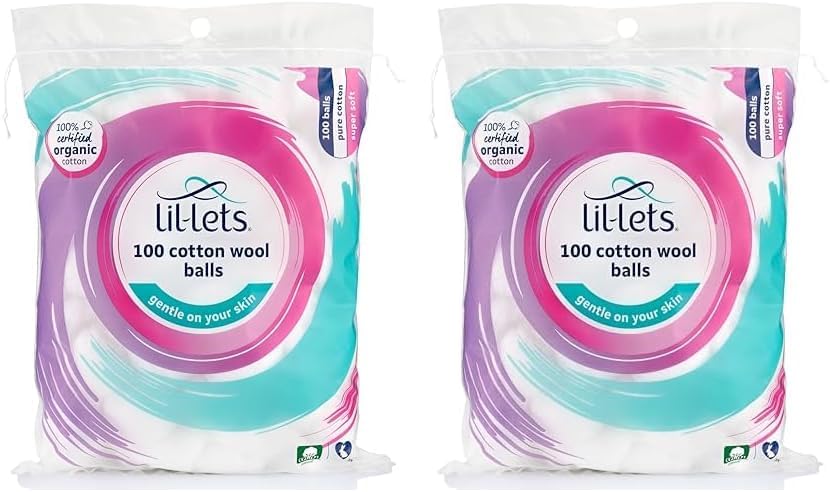 Lil-Lets Cotton Wool Round Pads, 200 Count, Certified Organic, 100% Pure Cotton Wool, Soft and Absorbent, Gentle on Skin, Dermatologically Tested, Bulk Pack