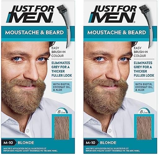 Just for men Moustache & Beard Medium Brown Dye, Eliminates Grey for a Thicker & Fuller Look � M35