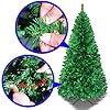Classic Artificial Green Pine Christmas Tree, Unlit Realistic Branches Xmas Tree for Indoor Holiday Decoration (4ft–7ft)