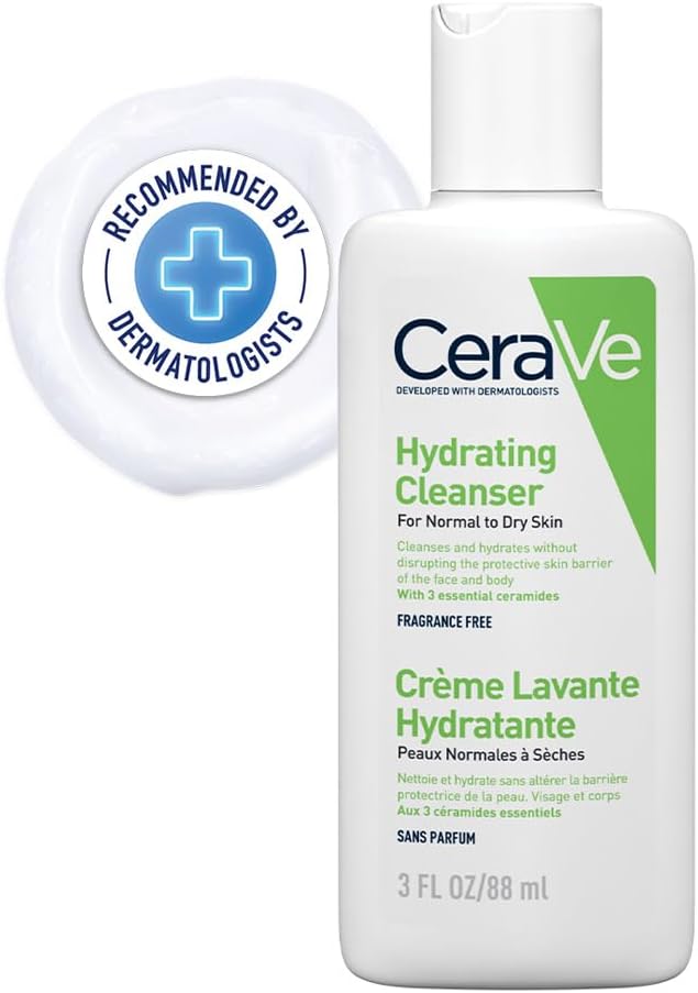 CeraVe Hydrating Cleanser for Normal to Dry Skin with Hyaluronic Acid and 3 Essential Ceramides