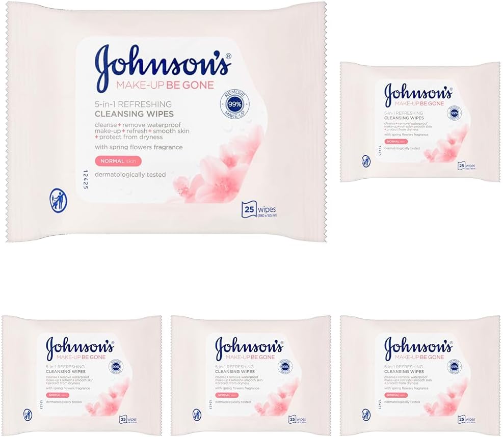 Johnson's Face Care Make Up Be Gone Refreshing Wipes - Pack of 25