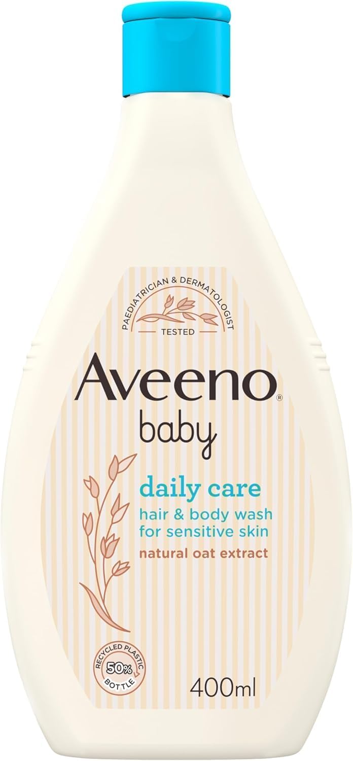"Aveeno Baby Daily Care Gentle Bath & Wash, 400ml – Tear-Free Baby Wash with Colloidal Oatmeal for Sensitive Skin"