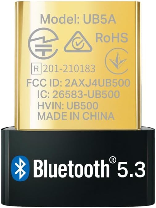 TP-Link UB5A Nano Bluetooth 5.4 USB Adapter for Multiple Devices, Long Range Bluetooth Adapter Compatible with Win 11/10/8.1/7, Dongle/Receiver, Plug & Play