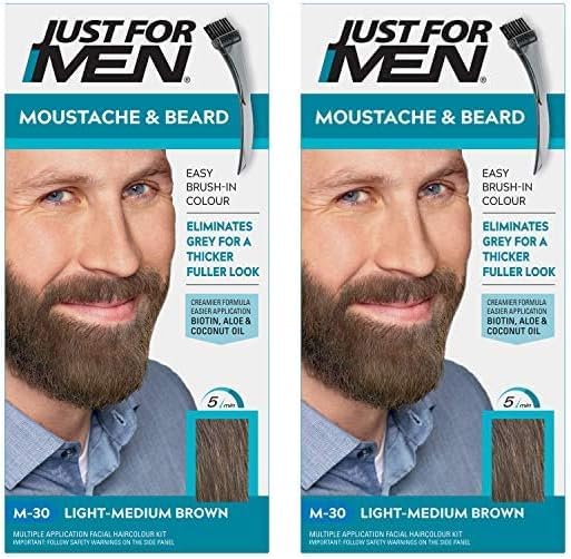 Just for men Moustache & Beard Medium Brown Dye, Eliminates Grey for a Thicker & Fuller Look � M35