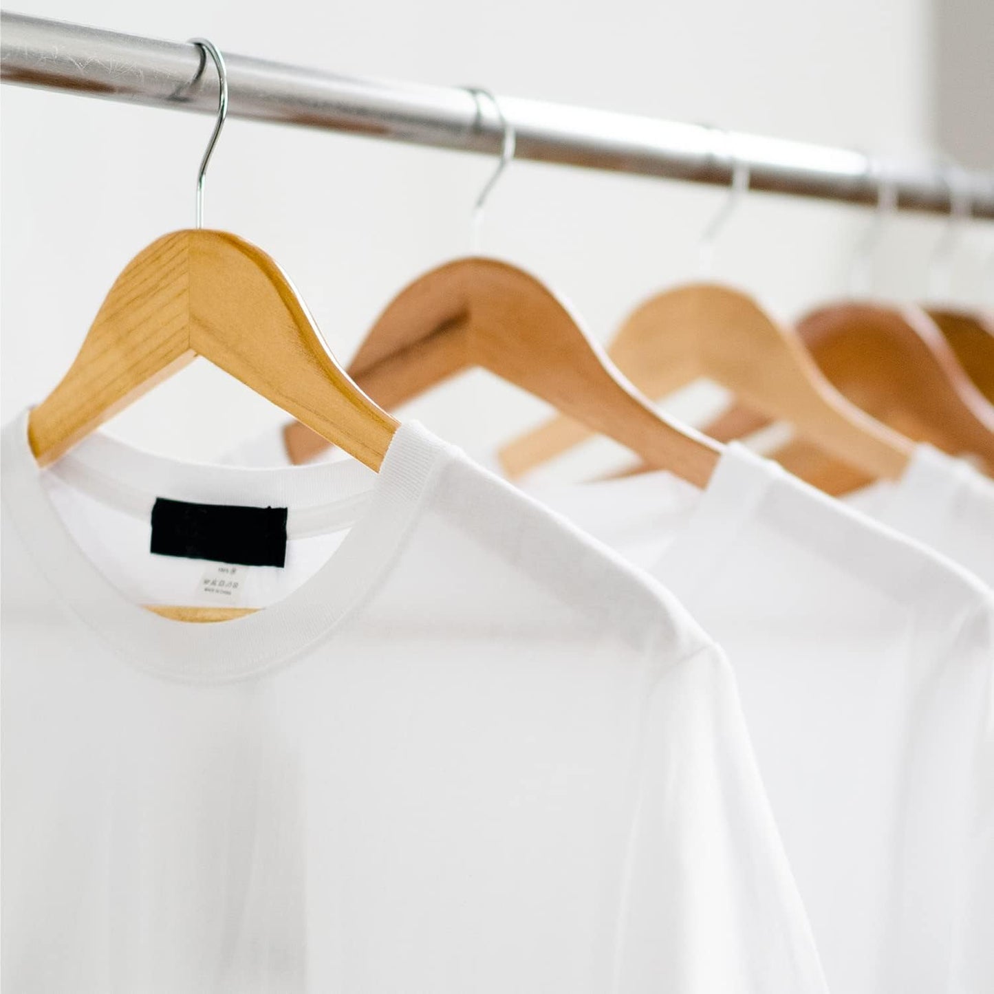 KEPLIN 20-Pack Walnut Wood Coat Hangers with 360° Rotating Hook, Trouser Bar, and Shoulder Notches