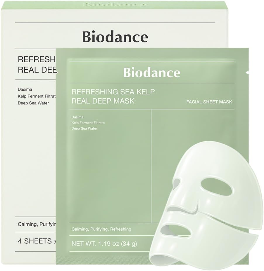 BIODANCE Bio-Collagen Real Deep Mask, Hydrogel Mask, Pore Minimizing, Elasticity Improvement, Korean Skincare | 1.19oz(34g) x 4ea