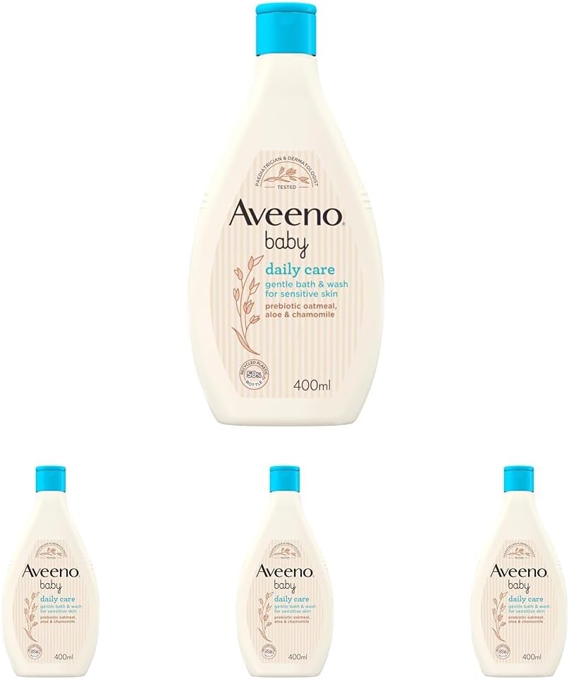 "Aveeno Baby Daily Care Gentle Bath & Wash, 400ml – Tear-Free Baby Wash with Colloidal Oatmeal for Sensitive Skin"