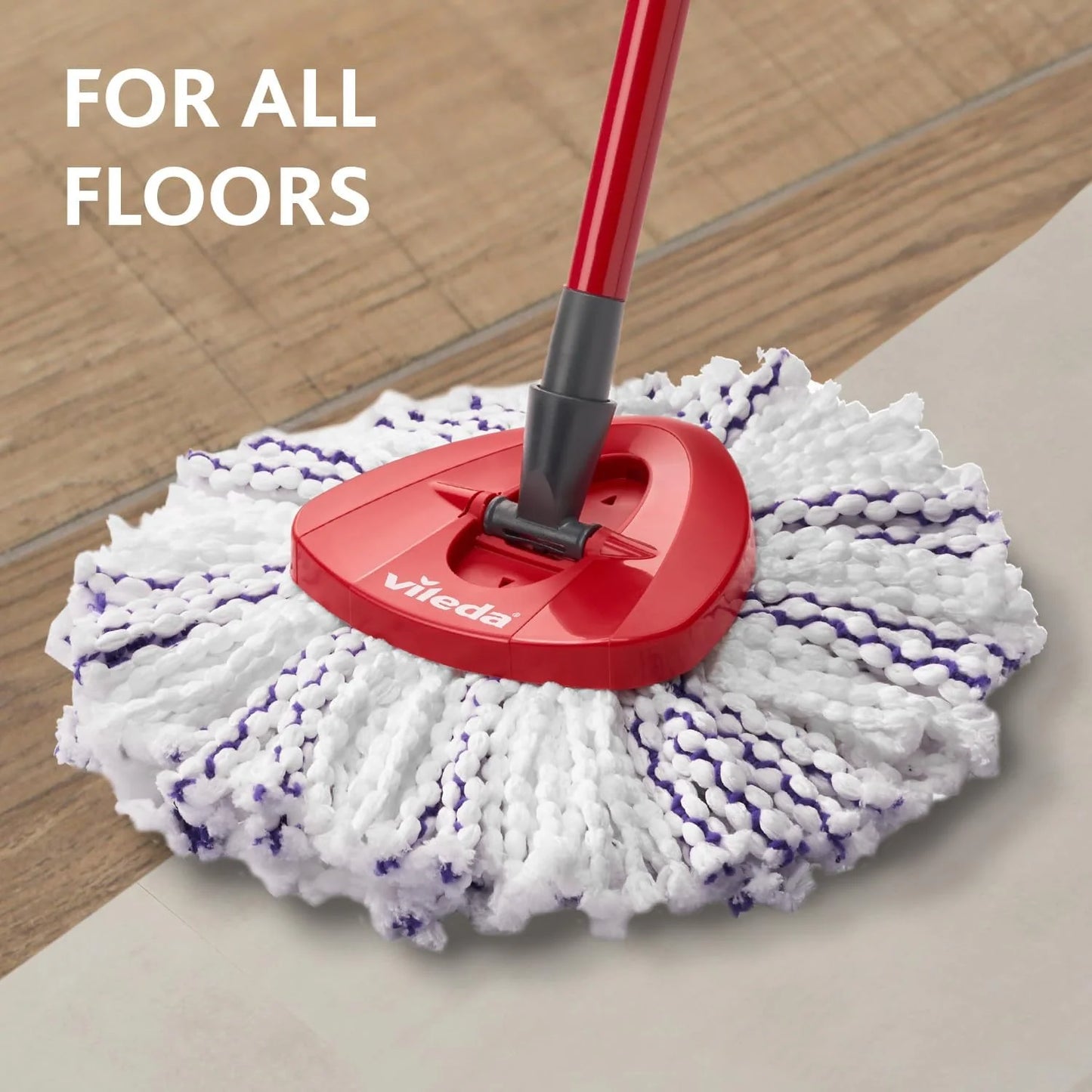 Vileda Turbo 3 in 1 with Microfibre Pad, Spin Mop For Cleaning Floors, Set Of 1x Mop And 1x Bucket