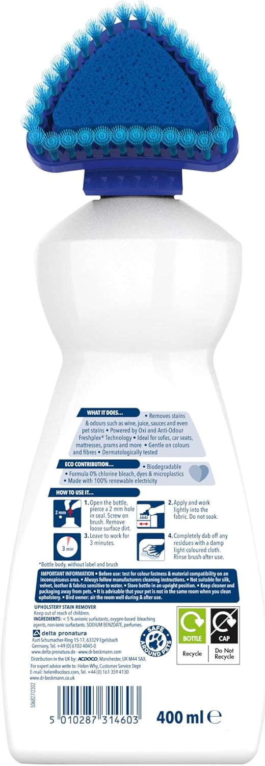 Dr. Beckmann Upholstery Stain Remover | Removes stubborn stains from sofas, car seats etc | 400ml