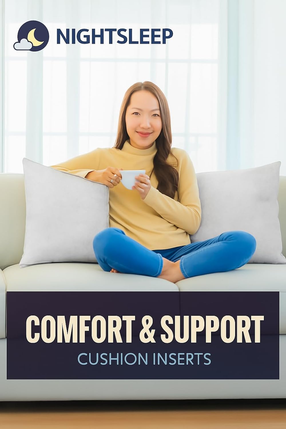 NIGHTSLEEP Pack of 4 Extra Deep Filed 18x18 Inches Cushion Pads Inserts Fillers Scatters