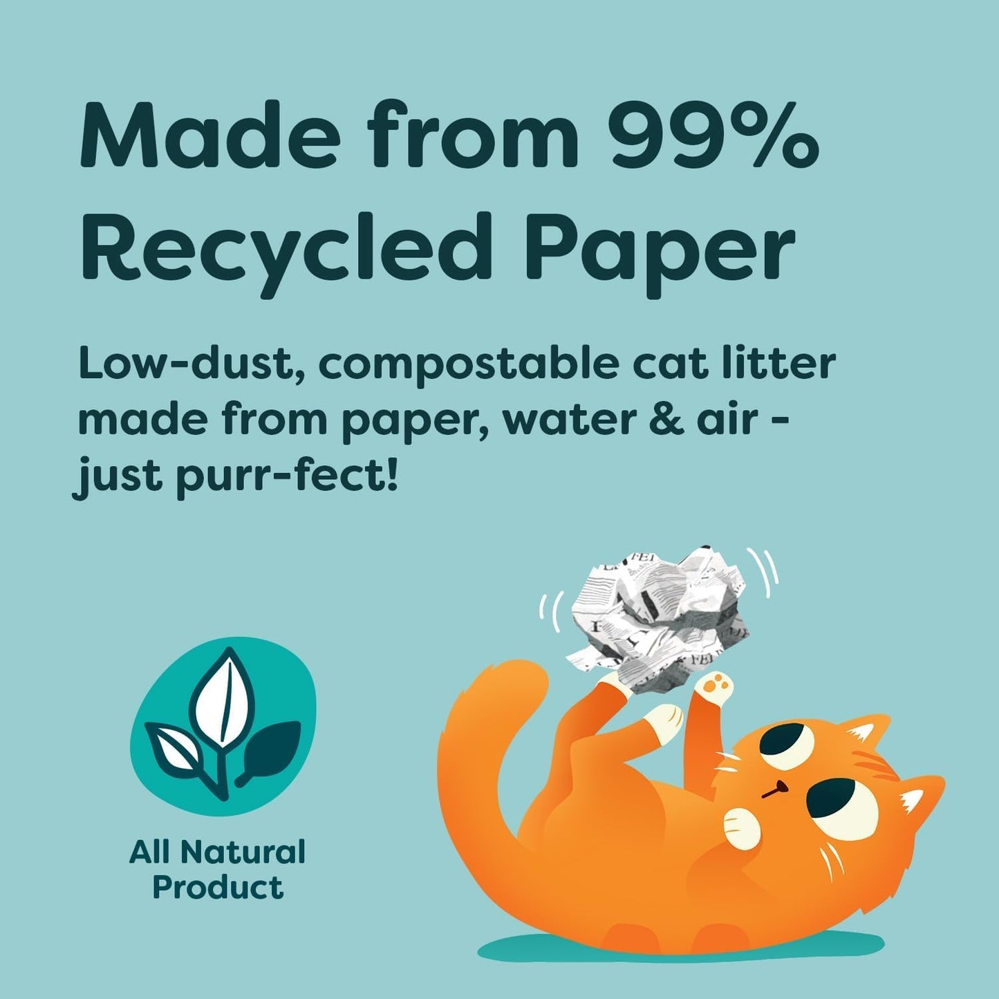 Breeder Celect All-Natural Cat Litter (30L) – 99% Recycled Paper, Highly Absorbent Kitten Cat Litter/Bedding, Excellent Odour Control, Non-Clumping, Biodegradable & Compostable