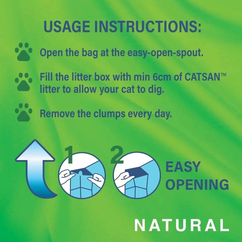 CATSAN - Natural Clumping Cat Litter - 20 L - Biodegradable Extra Absorbent - No Smell - Bulk Cat Litter