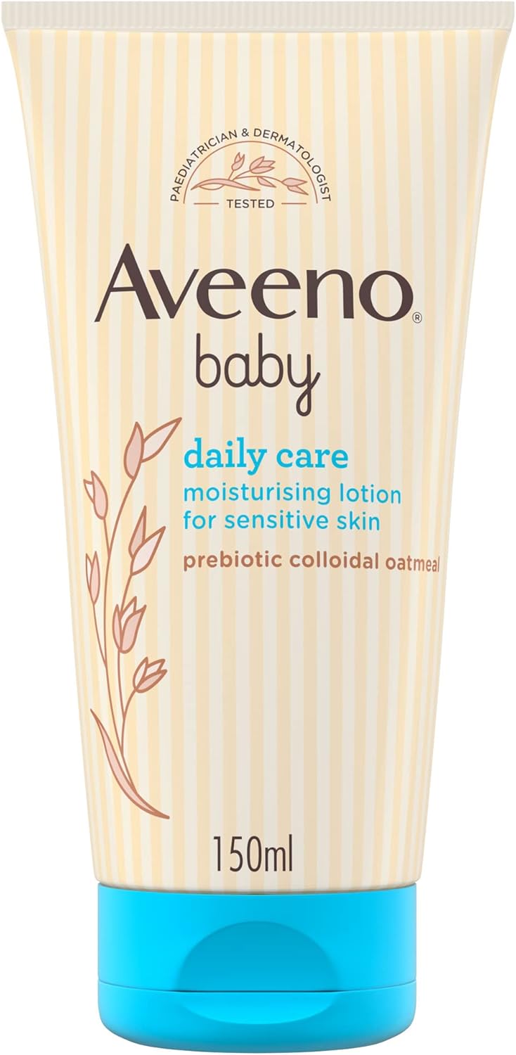 "Aveeno Baby Daily Care Moisturising Lotion, 250ml – Fast-Absorbing Face and Body Lotion with Prebiotic Colloidal Oatmeal for Sensitive Skin"