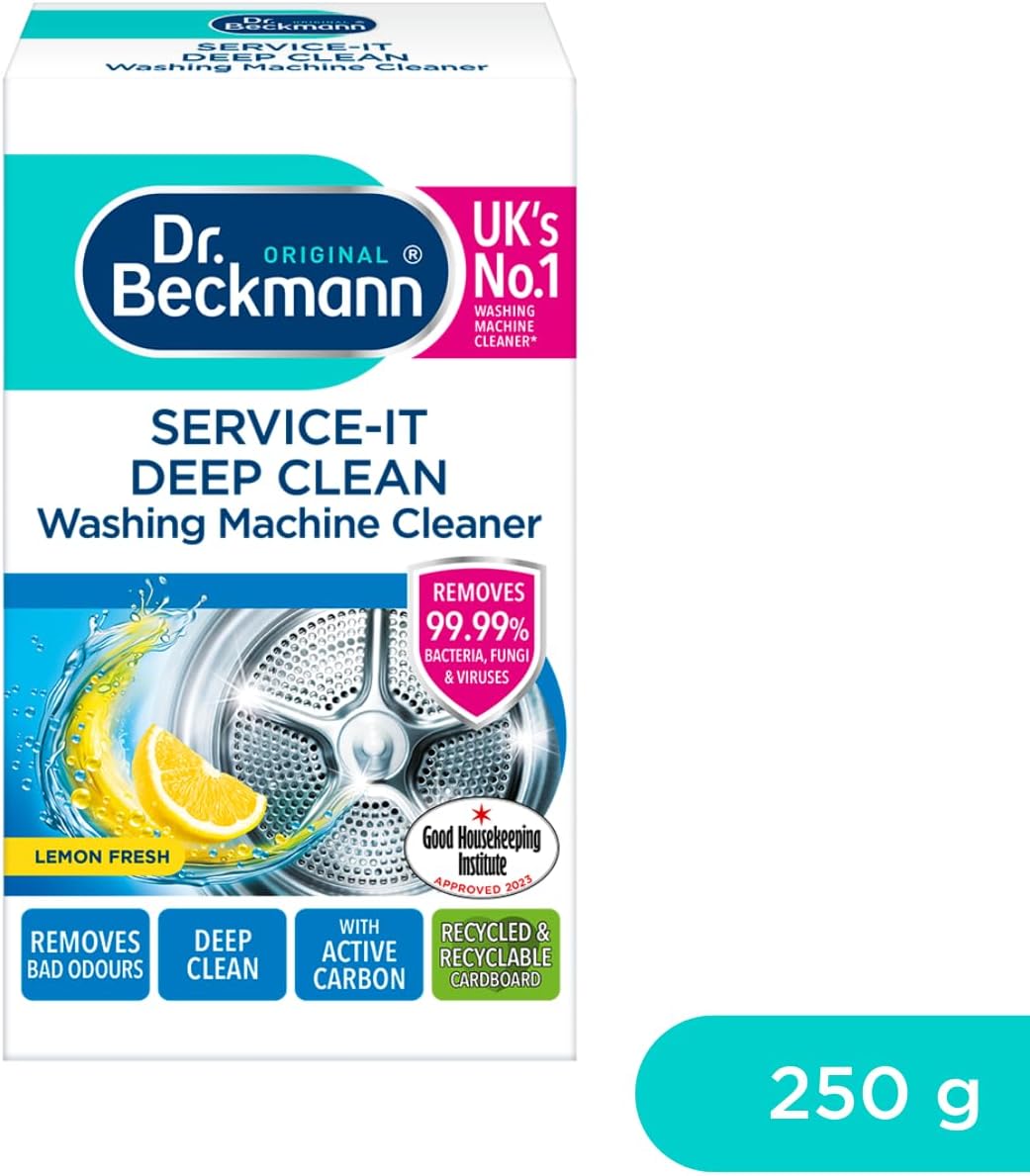 Dr. Beckmann Service-it Deep Clean Washing Machine Cleaner | Removes 99,99 % of bacteria and fungi and viruses | eliminates bad odours | 250 g