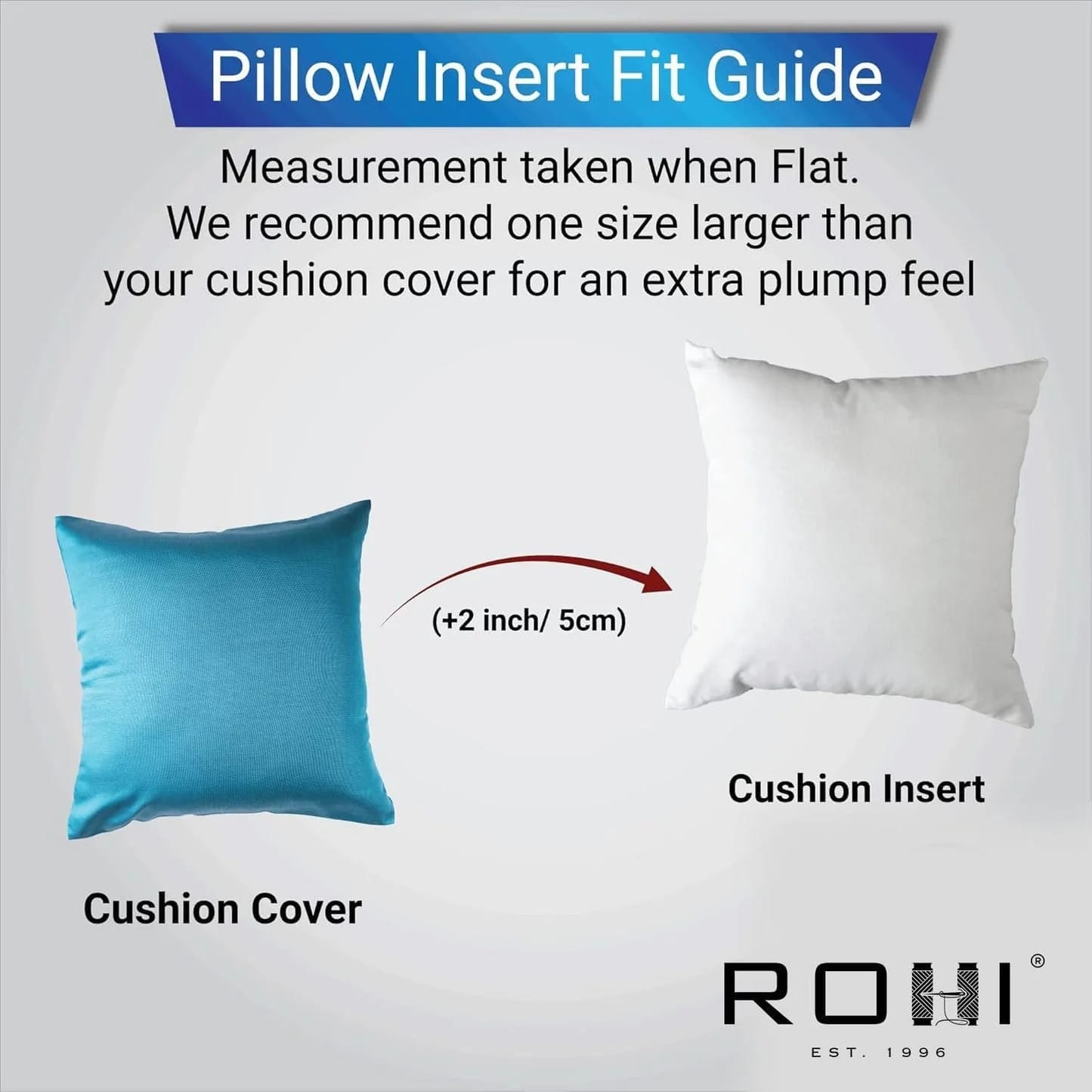 Rohi Set of 4 Hypoallergenic Cushion pads 45cm x 45cm - White polyster square Cushions - Standard stuffer pack of Cushion inserts 45cm x 45cm (Pack of 4 | 18"x18")