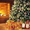 GIGALUMI 4ft Fold-Out Artificial Christmas Tree with Snow and Real Pine Cones, Retractable Indoor Pine Xmas Decoration