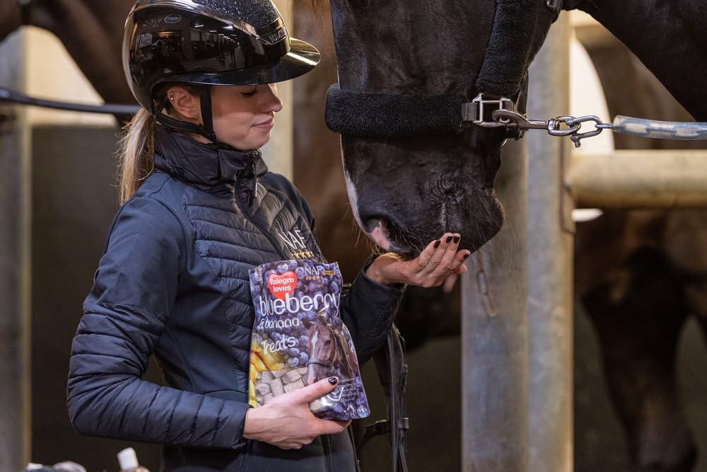 NAF Blueberry & Banana Horse Treats 1kg – Natural Low-Sugar Equine Snacks – Laminitis-Friendly Healthy Horse & Pony Treats – Nutritious Daily Reward for Training, Bonding & General Feedin