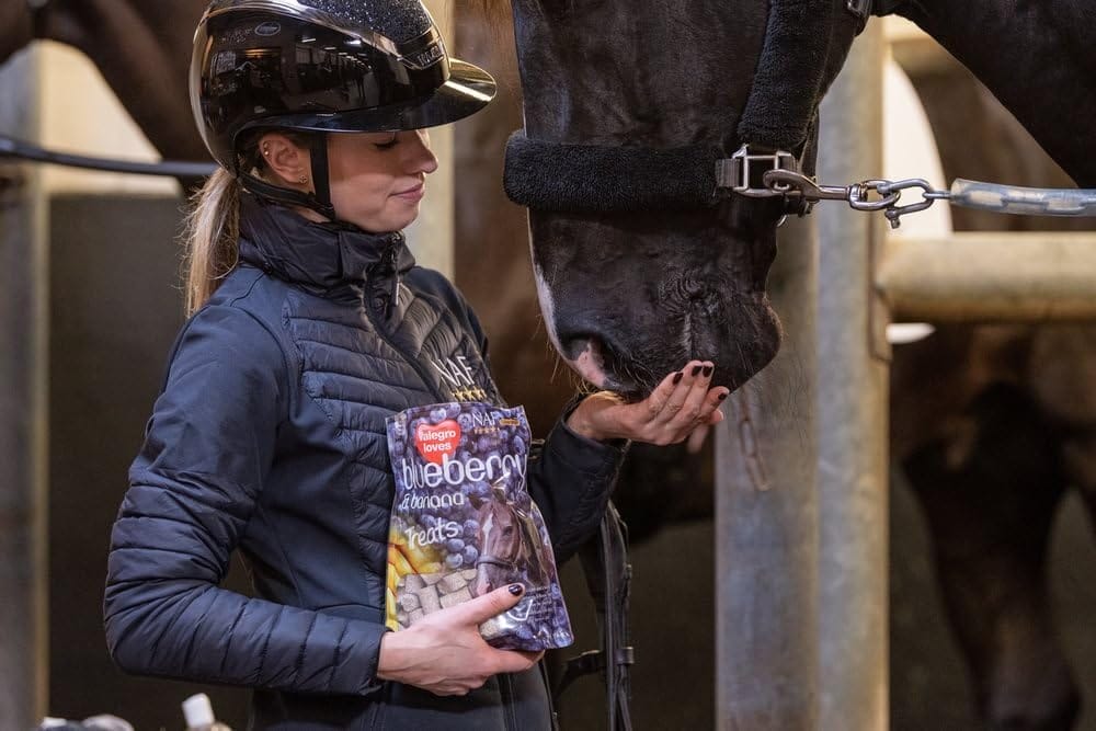 NAF Blueberry & Banana Horse Treats 1kg – Natural Low-Sugar Equine Snacks – Laminitis-Friendly Healthy Horse & Pony Treats – Nutritious Daily Reward for Training, Bonding & General Feedin