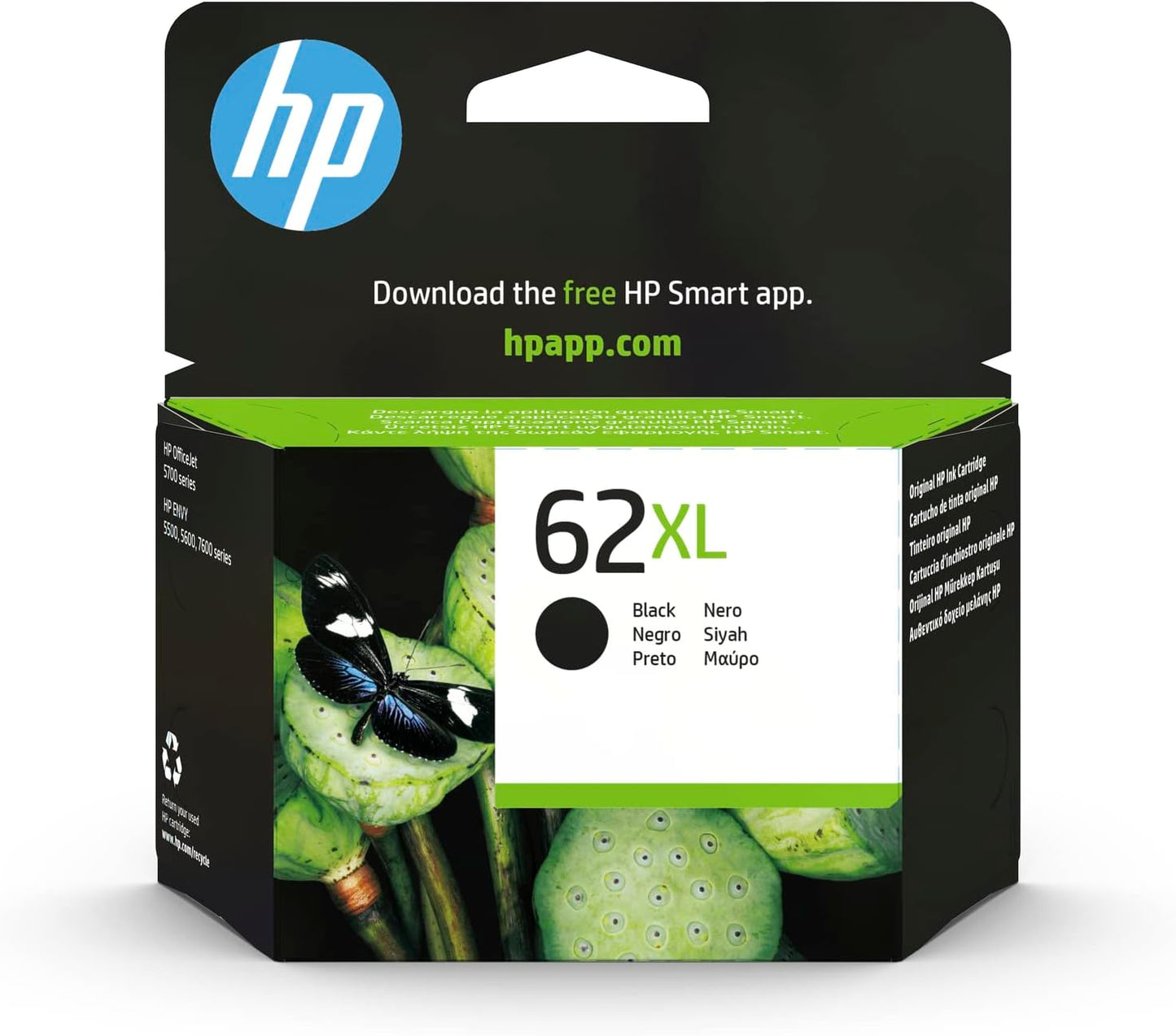HP N9J71AE 62 Original Ink Cartridges, Black and Tri-color, Multipack, 2 Count (Pack of 1)