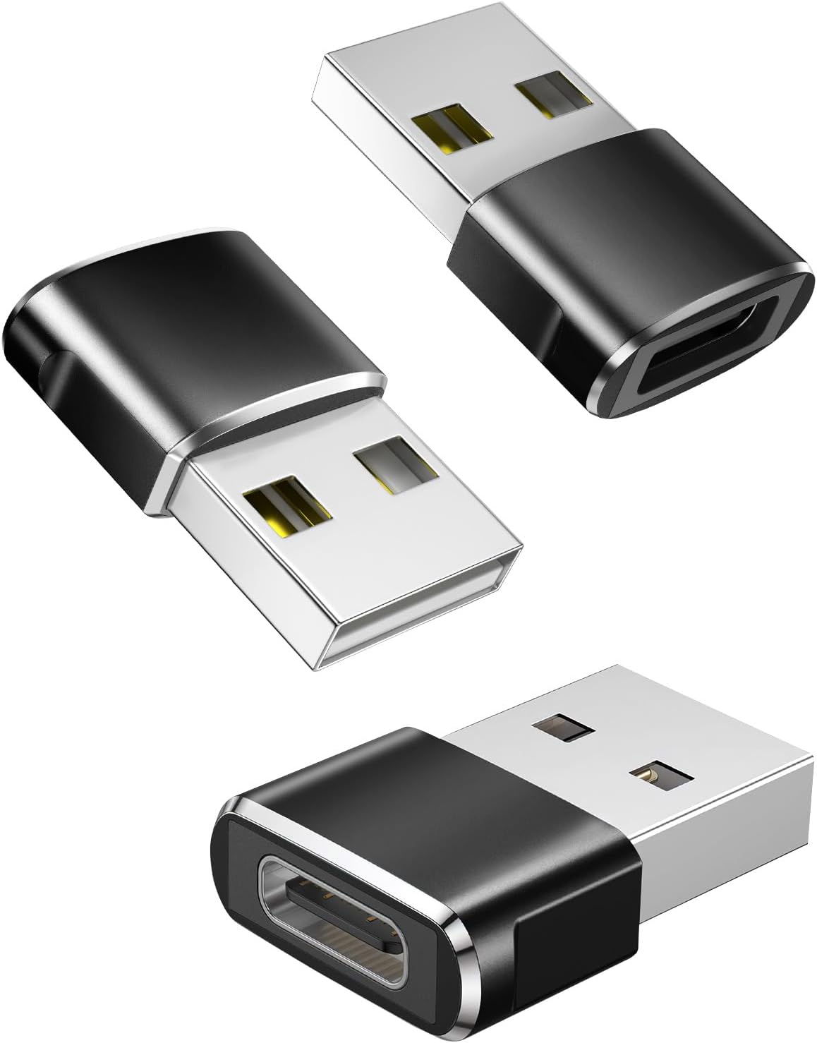 USB C to USB Adaptor, USB to USB C Adapter 3Pack, Type C Female to A Male Charger Cable Converter Compatible with Mbook, Notebook, Tablet, Smartphone, Airpods,Galaxy S23 S24 A34, iPad 10 Air 4 5