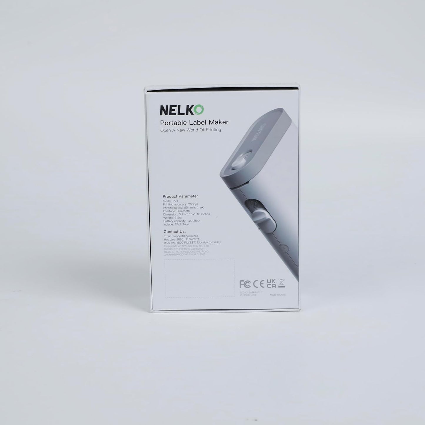 Nelko Label Maker Machine with Tape, P21 Portable Bluetooth Label Printer, Wireless Handheld Sticker Maker Mini Label Makers with Multiple Templates for Organizing Storage Barcode Office Home, White