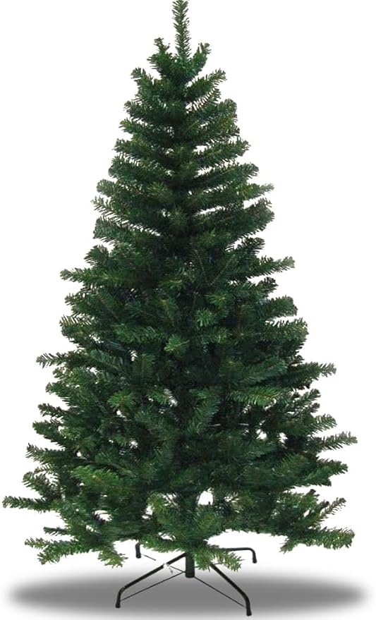 Classic Artificial Green Pine Christmas Tree, Unlit Realistic Branches Xmas Tree for Indoor Holiday Decoration (4ft–7ft)