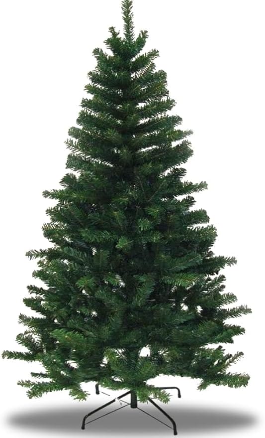 Classic Artificial Green Pine Christmas Tree, Unlit Realistic Branches Xmas Tree for Indoor Holiday Decoration (4ft–7ft)