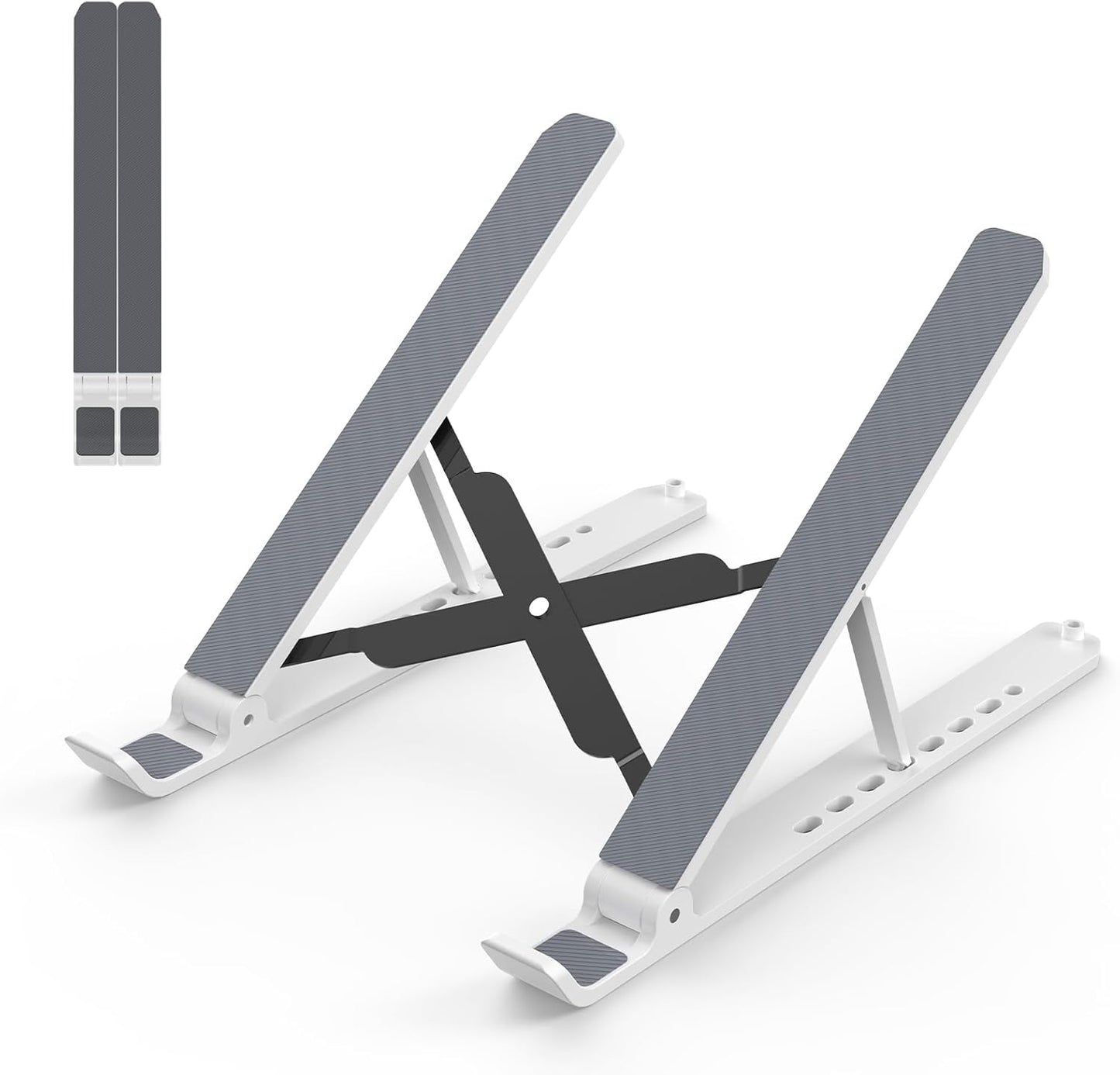 Laptop Stand for Desk, Adjustable Laptop Riser ABS+Silicone Foldable Lap Desk Portable Computer Holder, Ventilated Cooling Notebook Stand for 10-15.6” Laptops,Tablet-Black