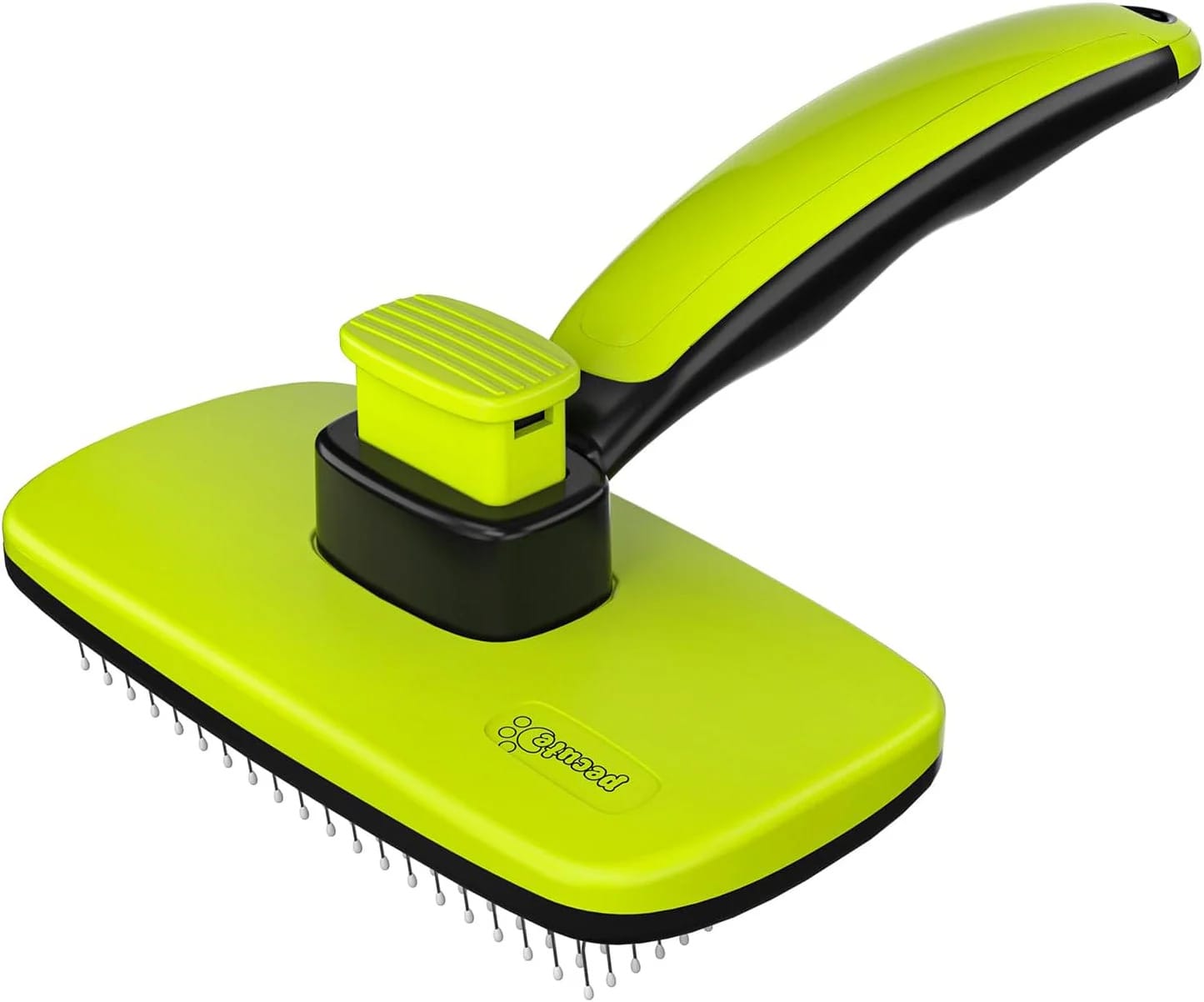 Pecute Cat and Dog Brush for Grooming - Self Cleaning Slicker With Rounded Pins for Short Haired Cats and Small Dogs - Safe and Smooth