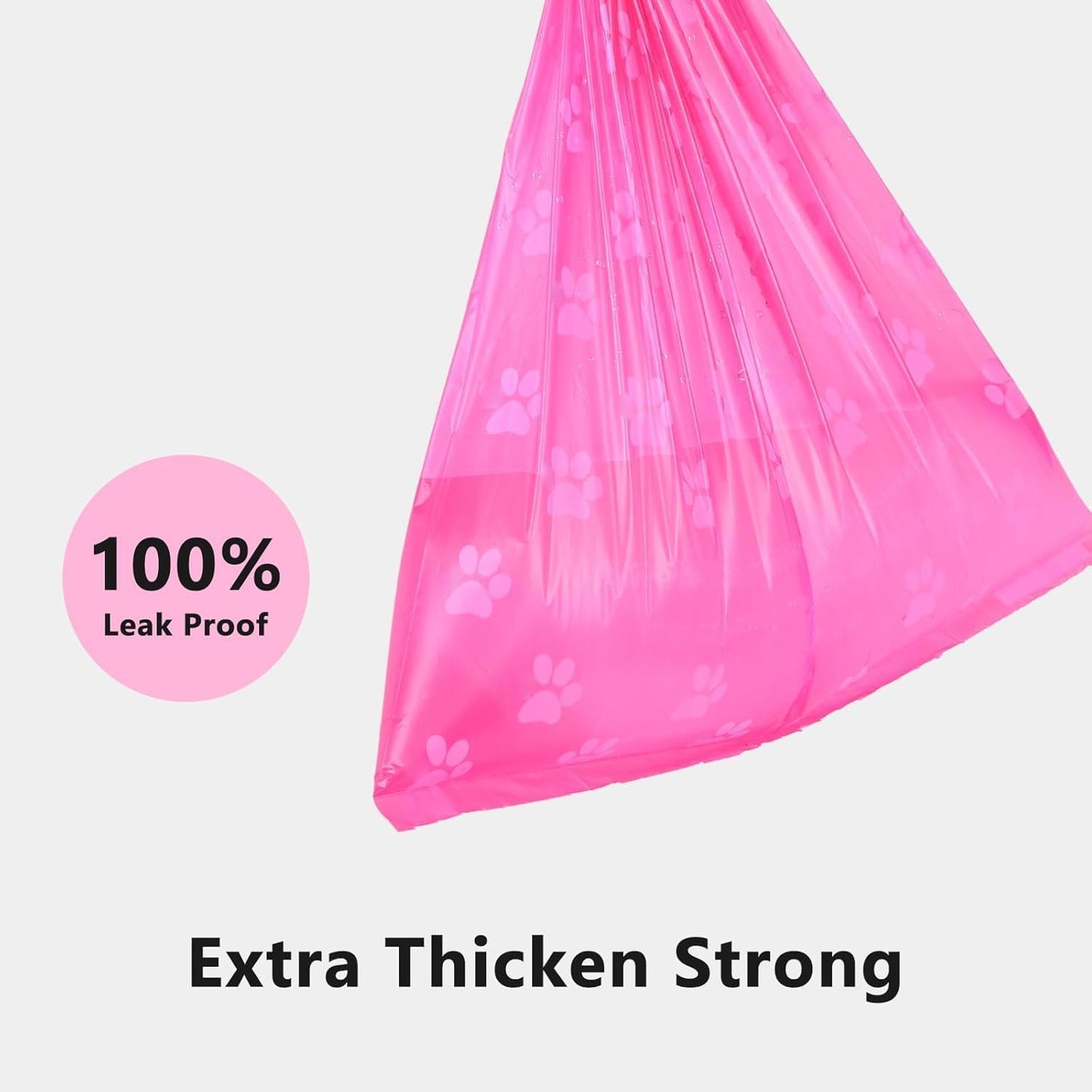 Nineaccy Biodegradable Dog Poo Bags with Holder-240 Large Poop Bags, Corn Starch Blended Compostable Poo Bag, Extra Thick Strong Leak Proof Poop Waste Bag for Dogs (Pink)