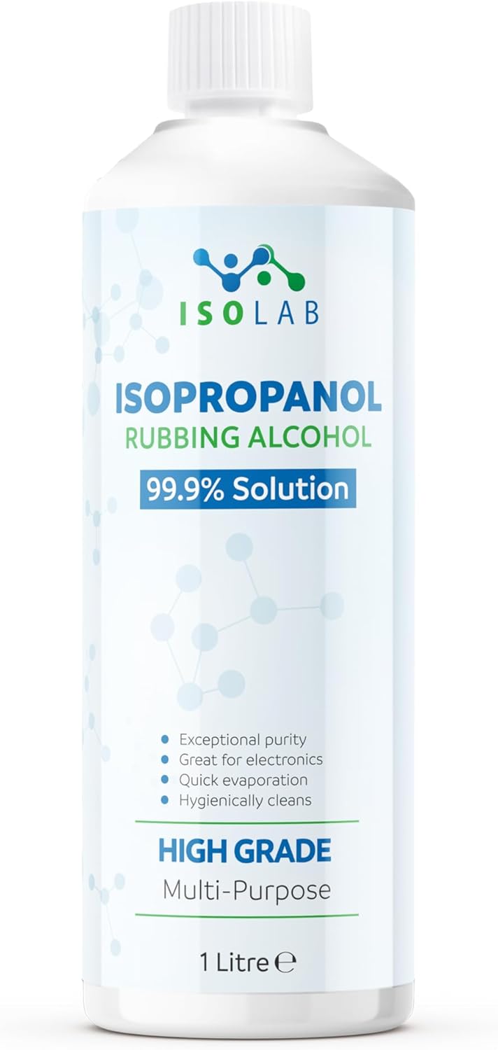 IsoLAB - Isopropanol Rubbing Alcohol - 99.9% Pure Isopropyl Alcohol, Multi-Purpose Cleaner, Degreaser & Solvent - 500ml