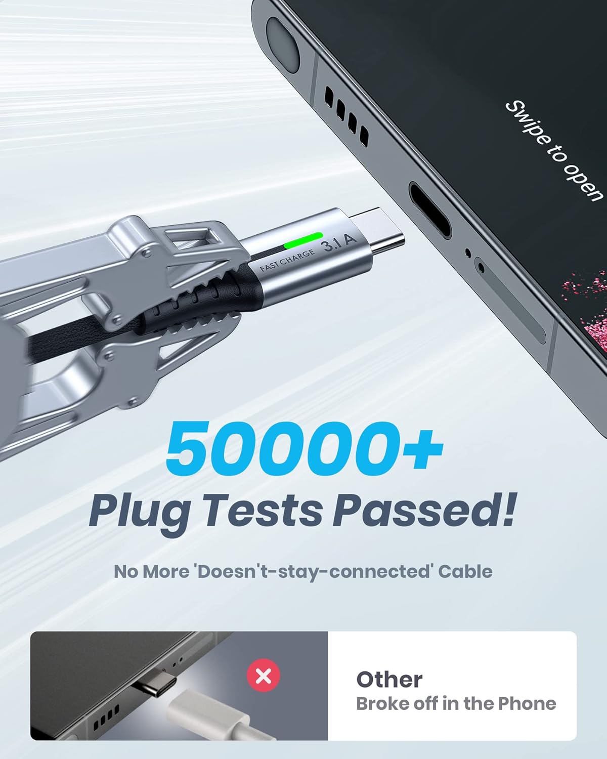 INIU USB C Charger Cable, 2m Type C Cable Fast Charging, Braided USB A to USB-C Phone Charger Cable USBC for iPhone 17 16 15 Pro Max, Samsung Galaxy S25 S24 Ultra, Pixel 9, iPad Air, Switch Steam etc.