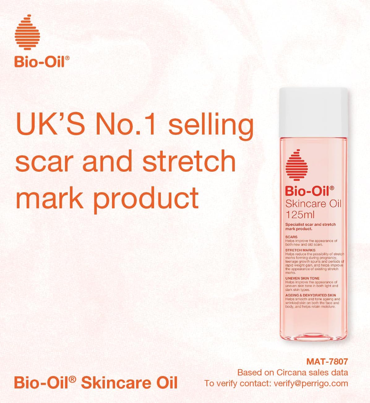 Bio-Oil-125ml, Skincare that Reduces Appearance of Stretch Marks & Scars