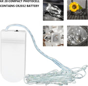 Jsdoin Fairy Lights, 6 Pack 2m 20 LED Battery Operated Copper Wire String Lights for Indoor and Outdoor Decoration, Cool White