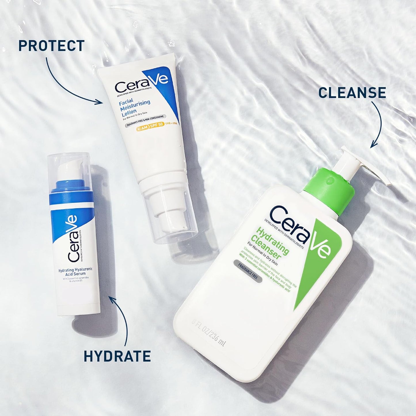 CeraVe Hydrating Cleanser for Normal to Dry Skin with Hyaluronic Acid and 3 Essential Ceramides