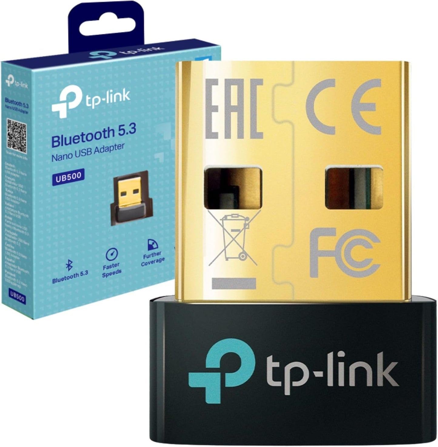 TP-Link UB5A Nano Bluetooth 5.4 USB Adapter for Multiple Devices, Long Range Bluetooth Adapter Compatible with Win 11/10/8.1/7, Dongle/Receiver, Plug & Play
