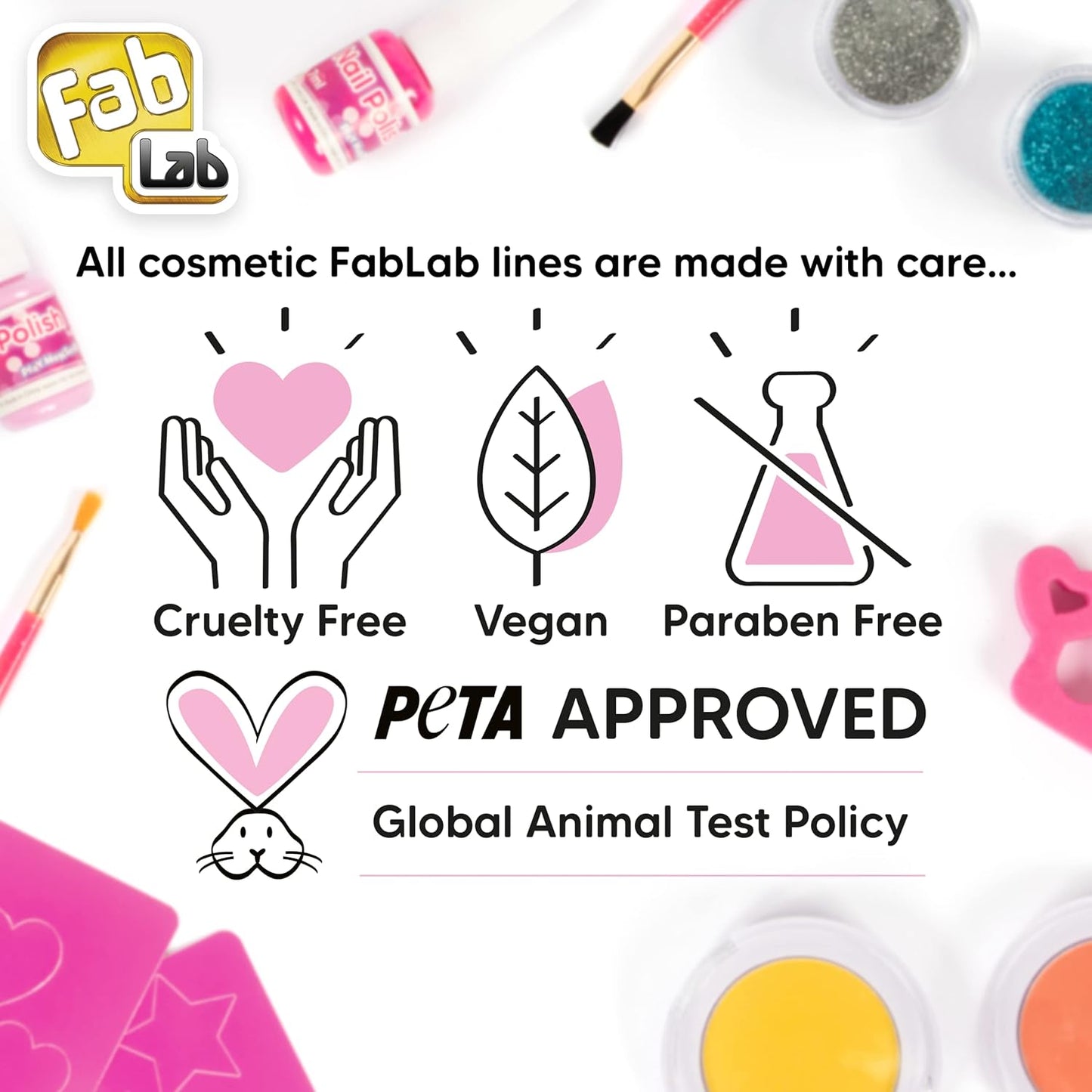 FabLab Glitter Tattoos | Create FAB Glittery Kids Tattoos! | Includes 28 Stencils and 4 Sparkly Colours of Bio-Glitter | Girls Gifts for Ages 8+