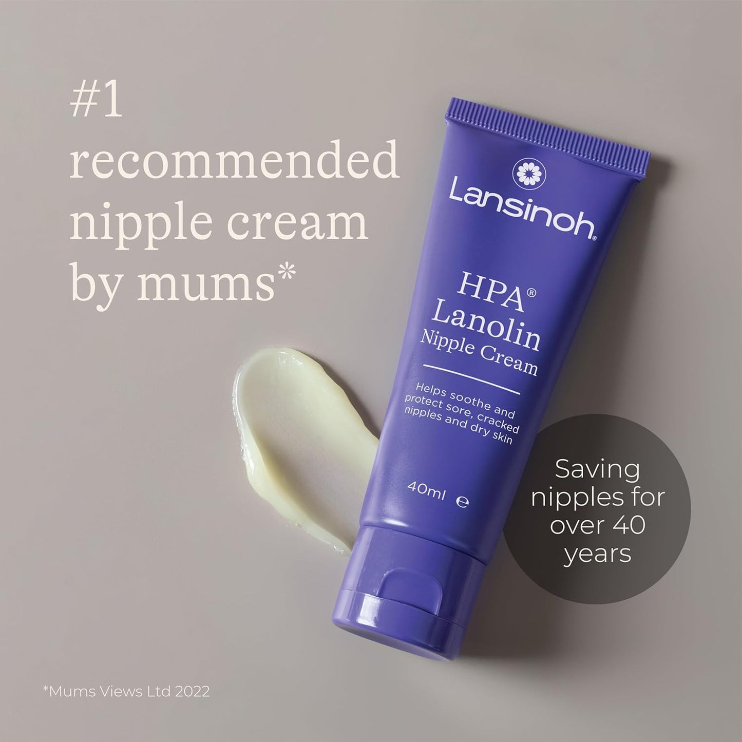 "Lansinoh HPA Lanolin Nipple Cream, 40ml – 100% Natural, Hypoallergenic, Tasteless and Odourless, Safe for Breastfeeding"