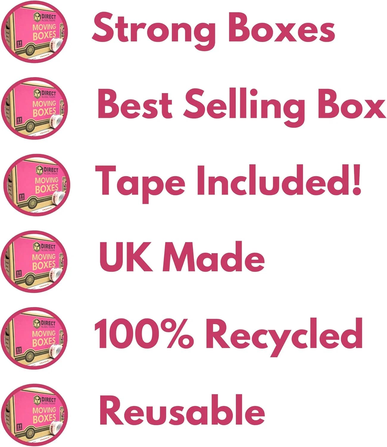 20 Strong Large Cardboard Storage Packing Moving House Boxes with Fragile Tape 52cm x 30cm x 30cm 47 Litres Carry Handles and Room List