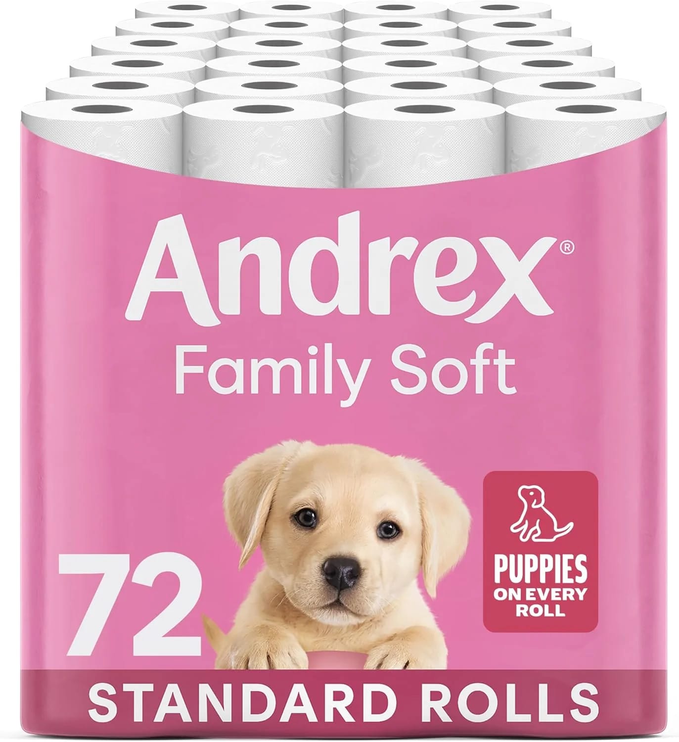 Andrex Family Soft Toilet Tissue 72 Rolls (Previously Andrex Gentle Clean) Gentle on your Family’s skin– Bulk Pack of 72 Toilet Rolls, FSC Certified