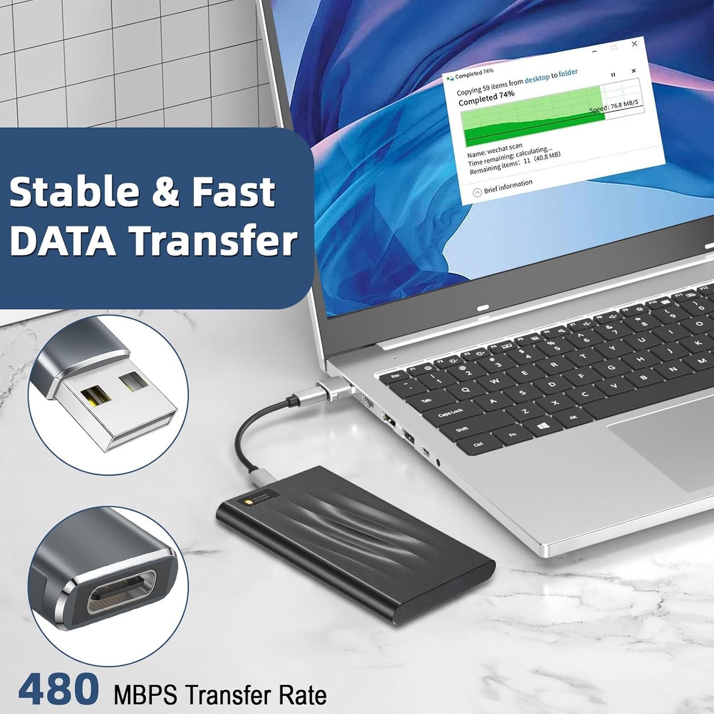 USB C to USB Adaptor, USB to USB C Adapter 3Pack, Type C Female to A Male Charger Cable Converter Compatible with Mbook, Notebook, Tablet, Smartphone, Airpods,Galaxy S23 S24 A34, iPad 10 Air 4 5